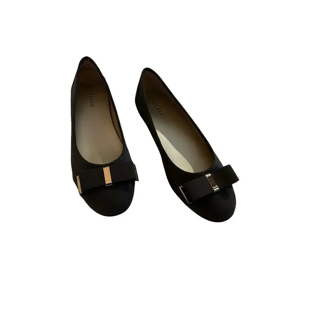 Pesaro Bernadette Gray Brown Suede Ballet Flats - Size 8.5 M
